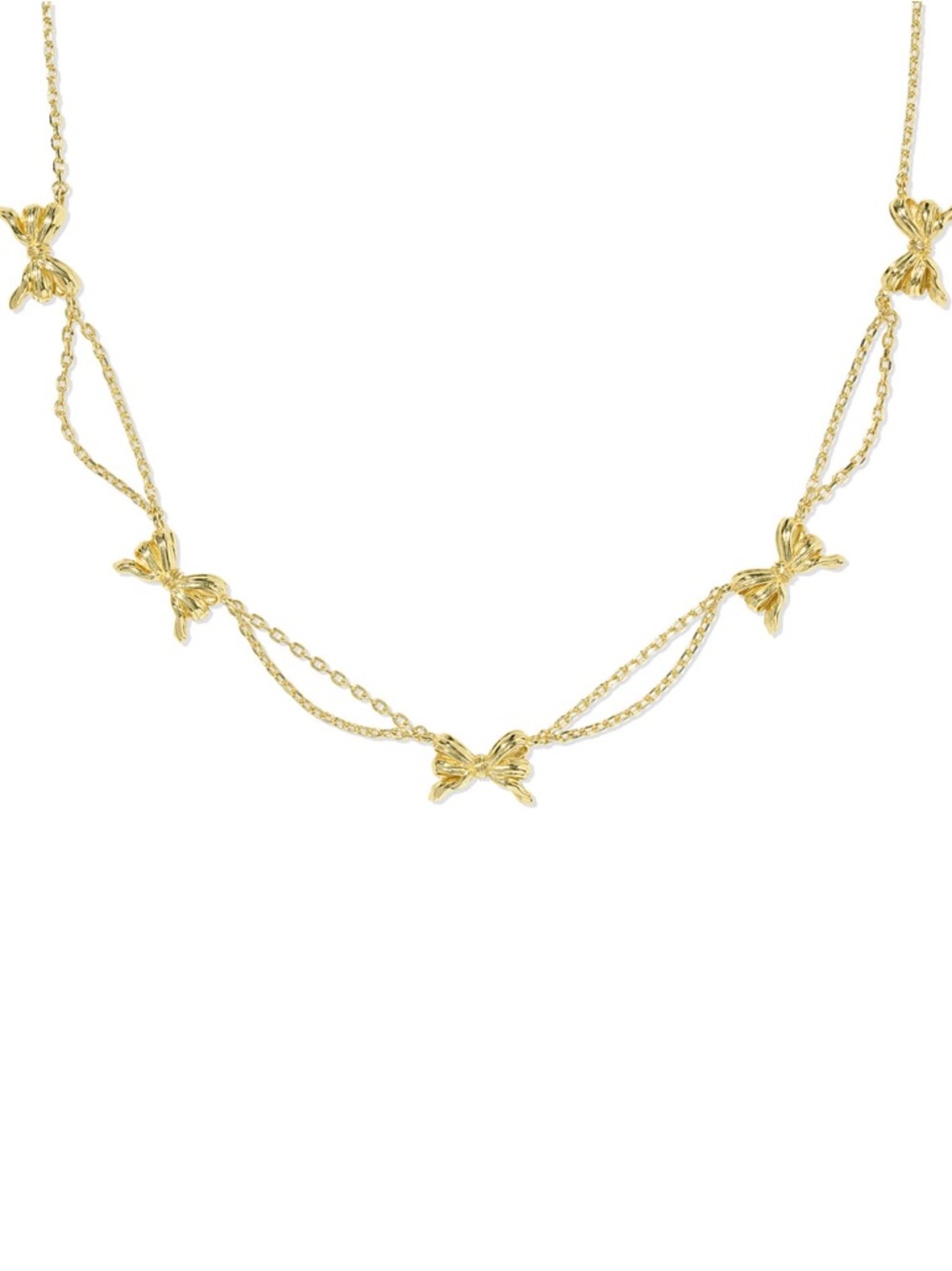 New in Box Kendra Scott Bow Gold Strand Necklace